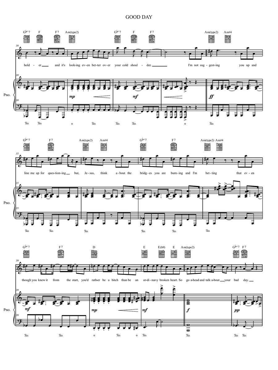 Good Day Piano, Vocal, Guitar scores gallery preview page 3