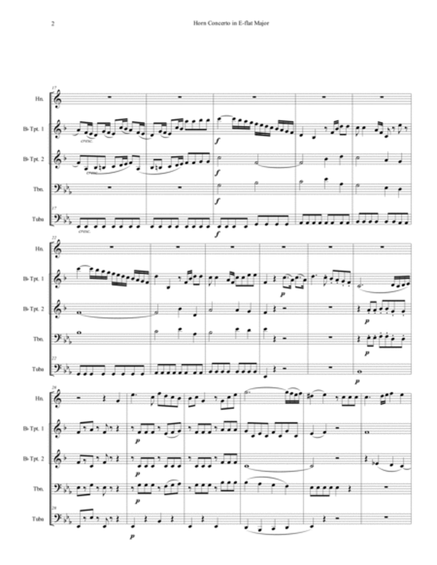 Mozart - Horn Concerto No. 3 Movement 1 - Brass Quintet image number null