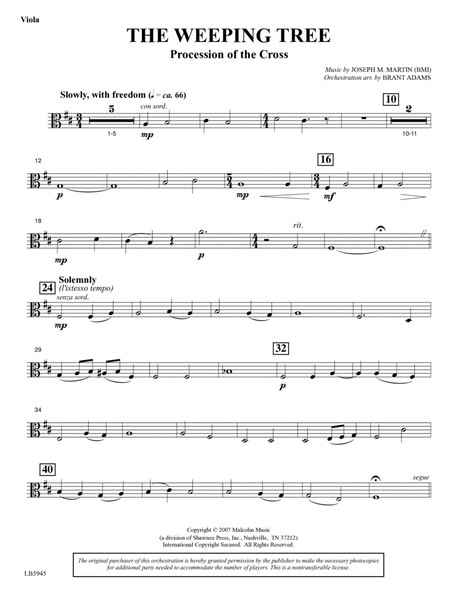 The Weeping Tree - Viola Choir scores gallery preview page 1