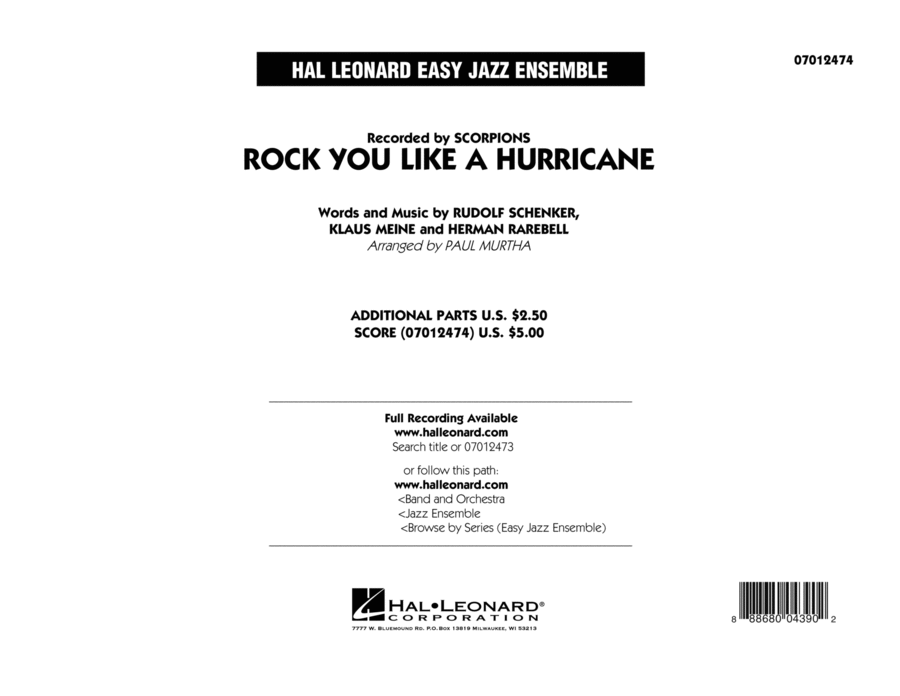 Rock You Like a Hurricane - Conductor Score (Full Score) Jazz Ensemble scores gallery preview page 1