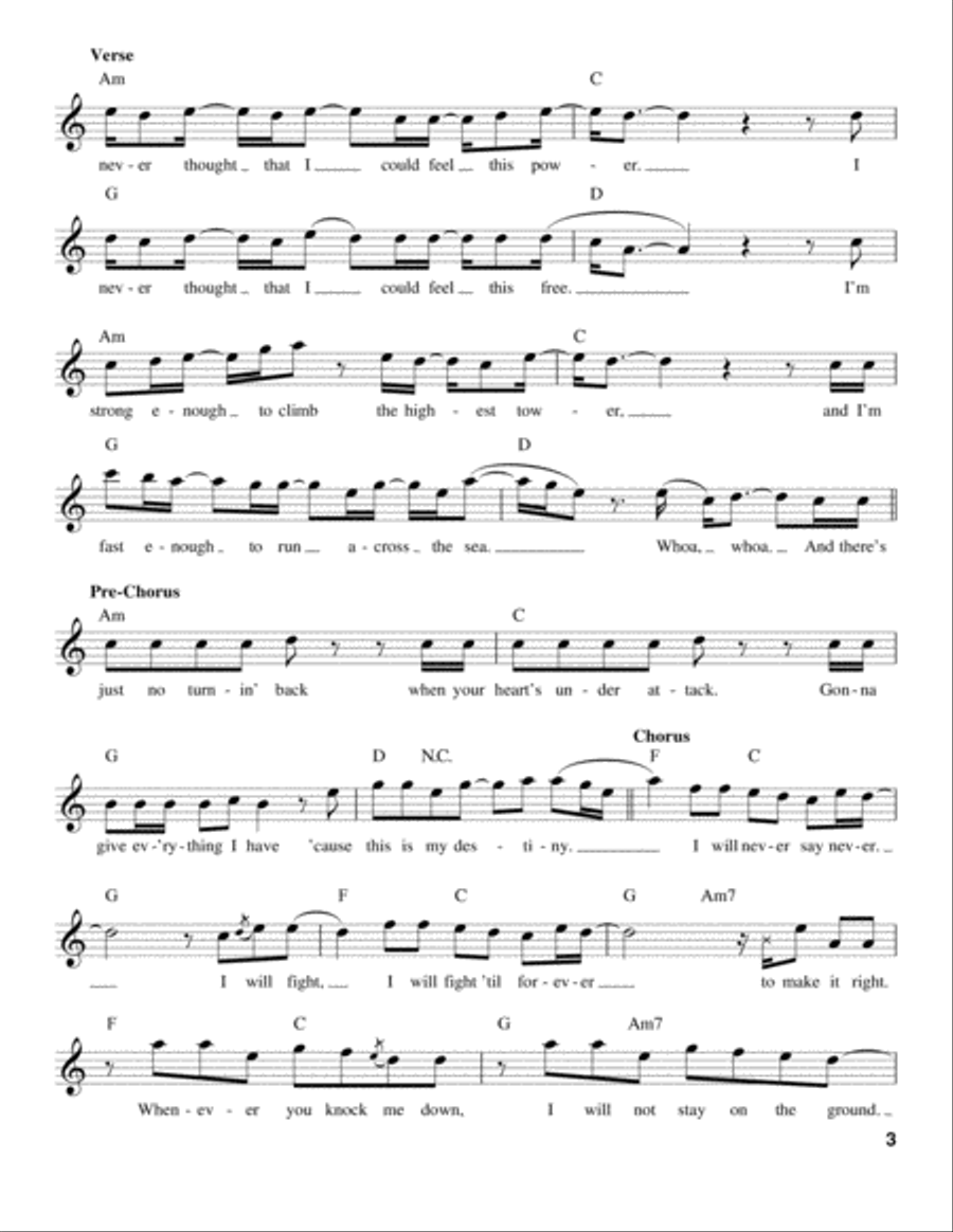 Never Say Never Voice scores gallery preview page 3