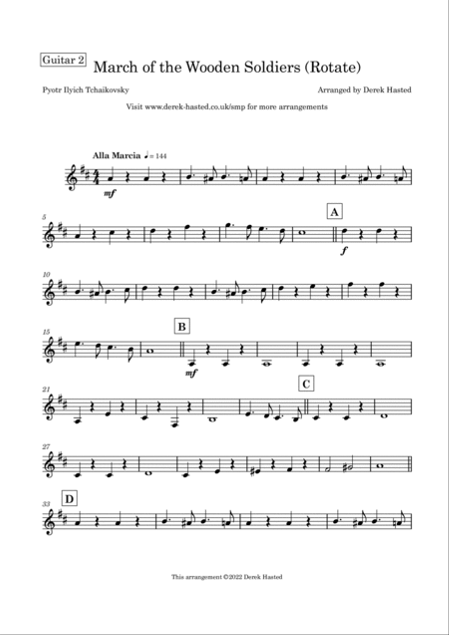 March Of The Wooden Soldiers Guitar Ensemble scores gallery preview page 6