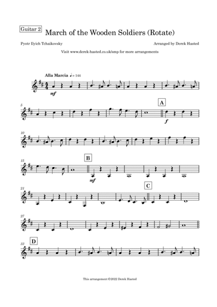 March Of The Wooden Soldiers by Peter Ilyich Tchaikovsky Acoustic Guitar - Digital Sheet Music