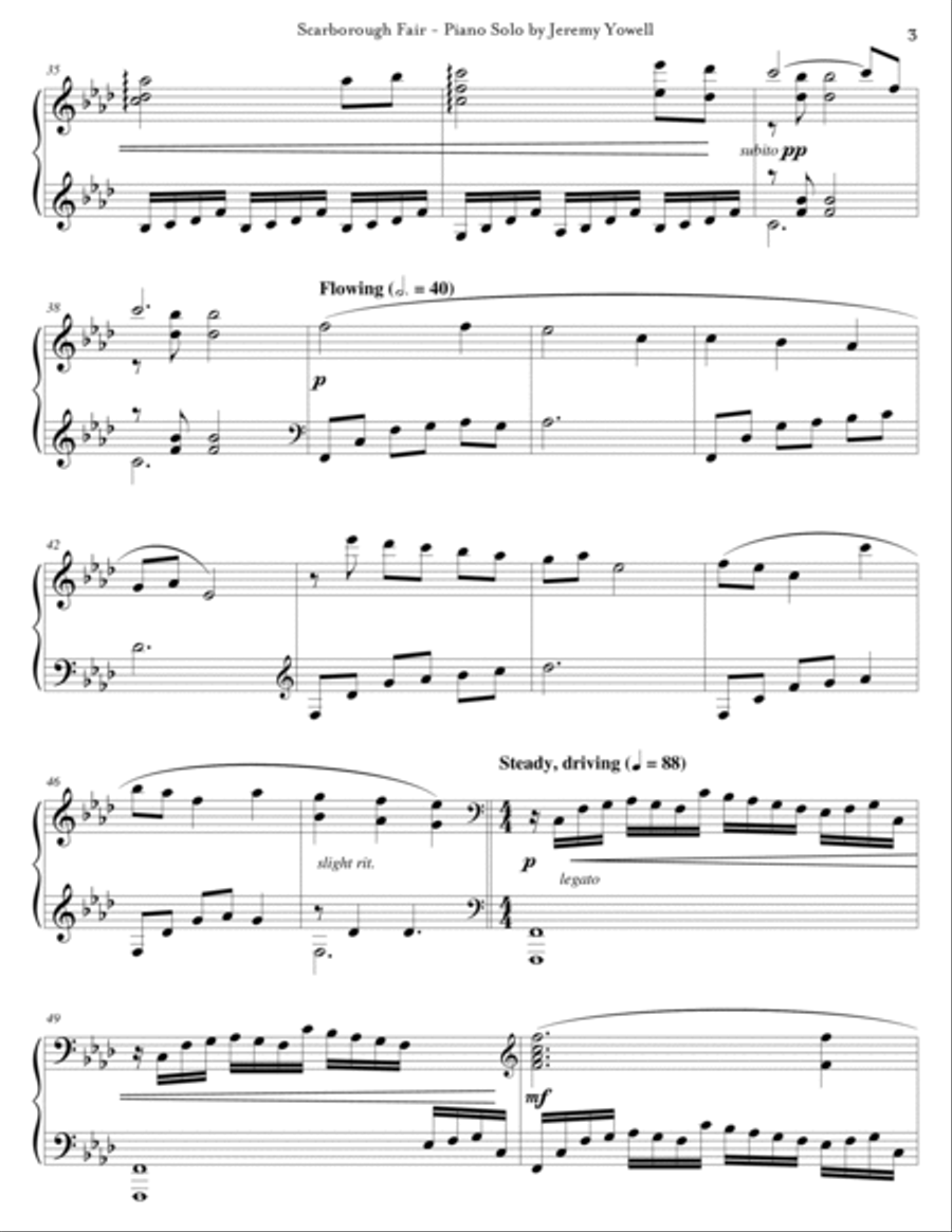 Scarborough Fair Piano Solo scores gallery preview page 3