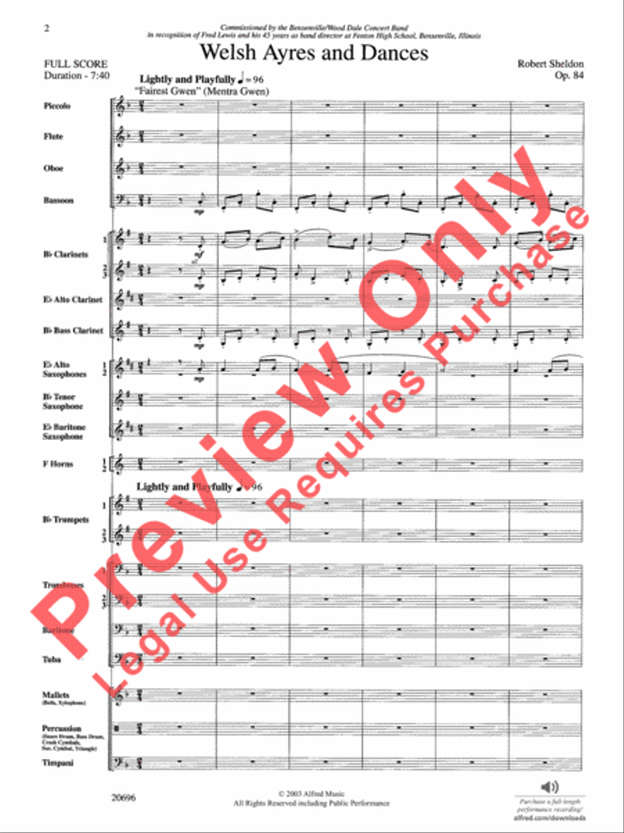 Welsh Ayres & Dances Concert Band scores gallery preview page 3