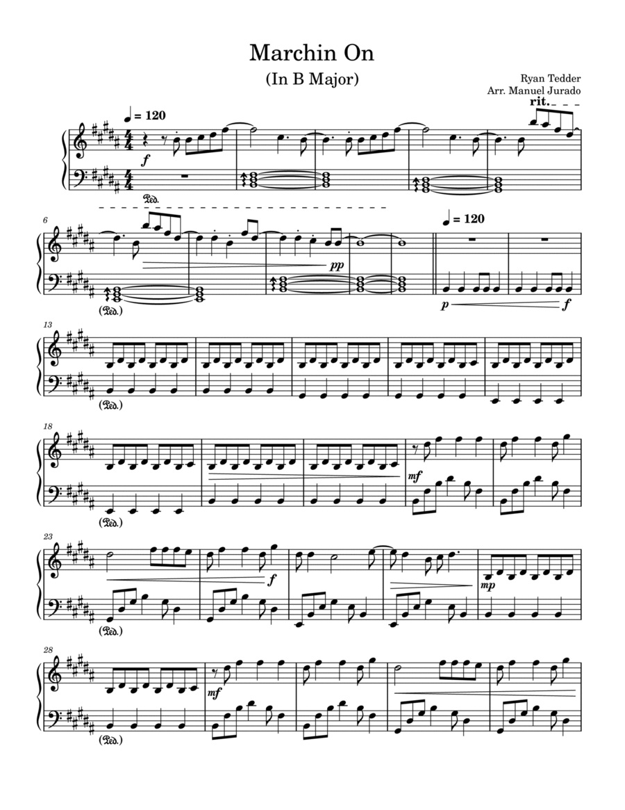 Marching On Marching On Piano Solo scores gallery preview page 1