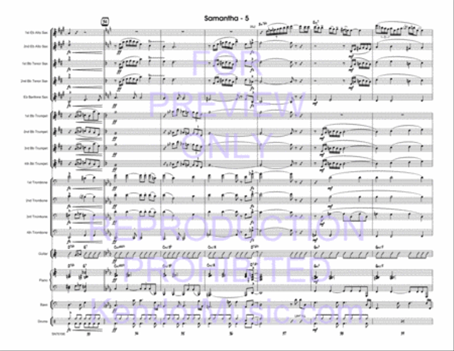 Samantha (Full Score) Jazz Ensemble scores gallery preview page 6
