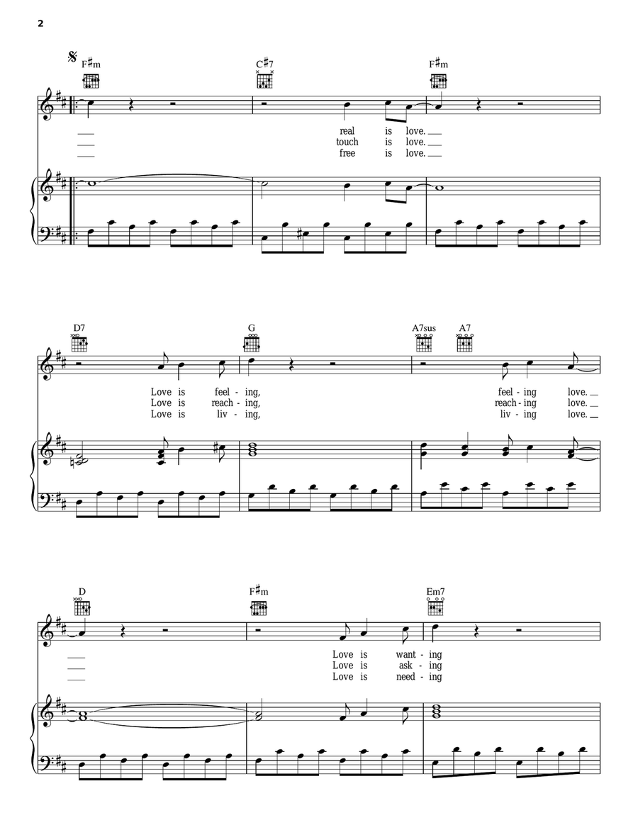 Love Piano, Vocal, Guitar scores gallery preview page 2