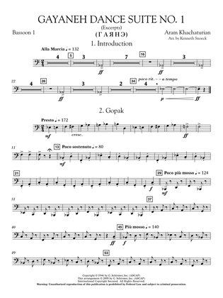 Gayenah Dance Suite No. 1 (Excerpts) (arr. Kenneth Snoeck) - Bassoon 1
