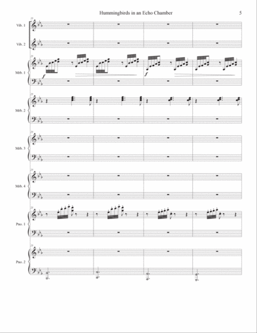 Hummingbirds in an Echo Chamber Percussion Ensemble scores gallery preview page 5