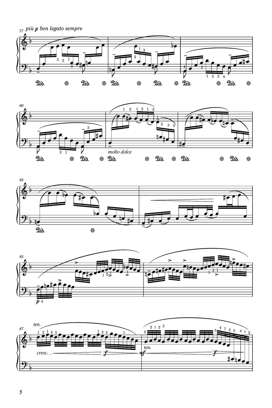 Brahms - Chaconne von J. S. Bach (No.5) - Anh.1a/1 - Original With Fingering For Piano Solo Piano Solo scores gallery preview page 5