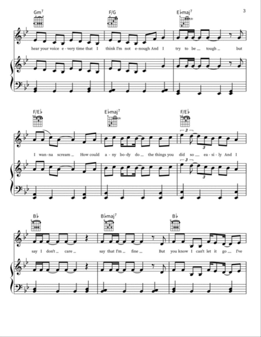 The Grudge Piano, Vocal, Guitar scores gallery preview page 3