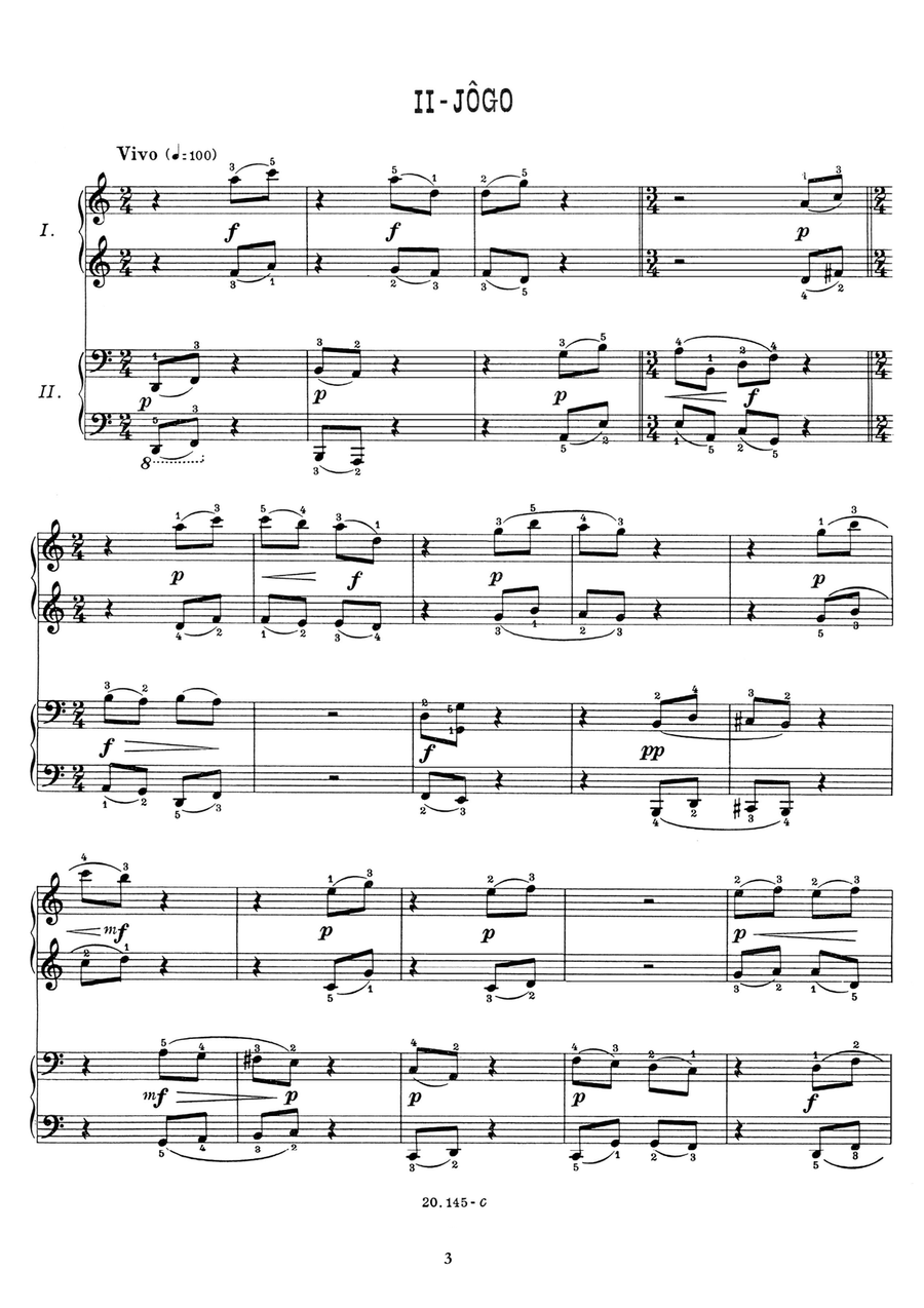 IV Peças para piano a quatro mãos 1 Piano, 4-Hands scores gallery preview page 5