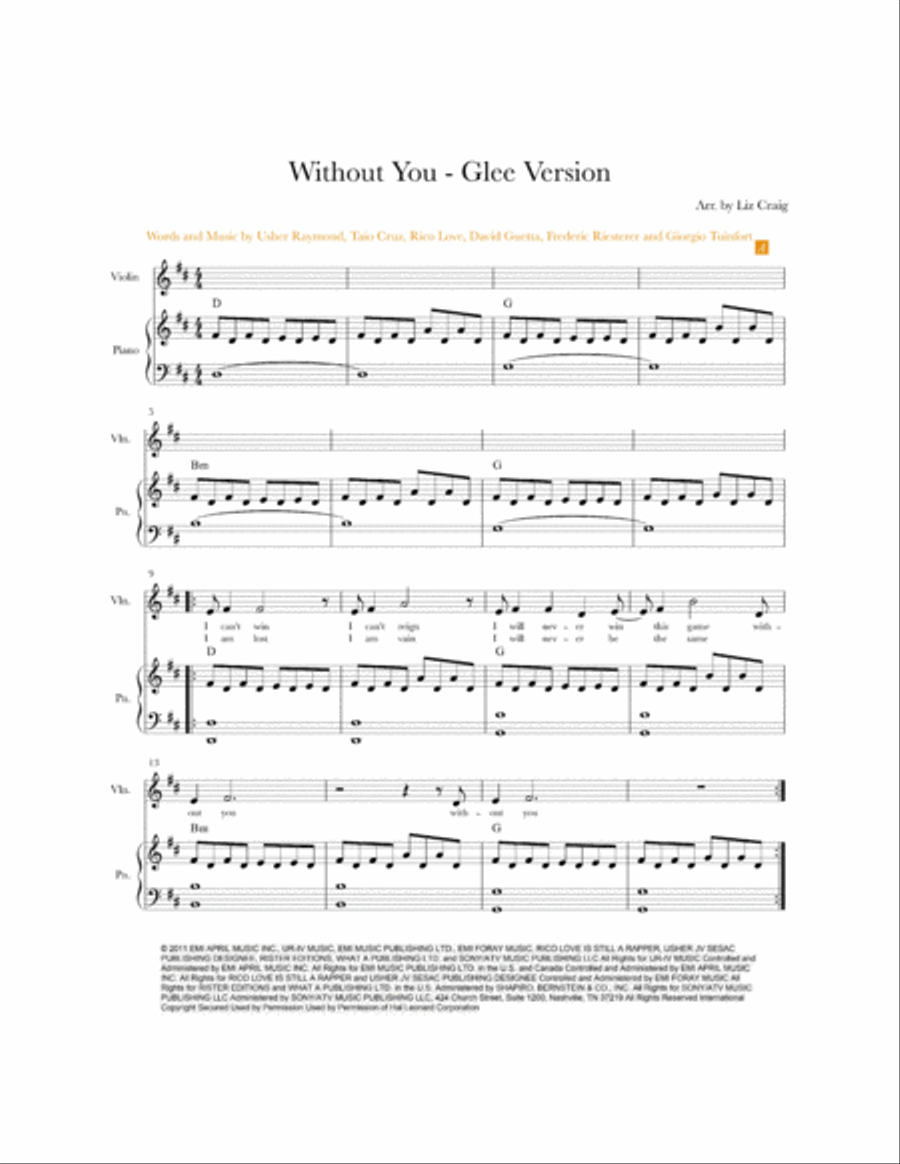 Without You Small Ensemble scores gallery preview page 1