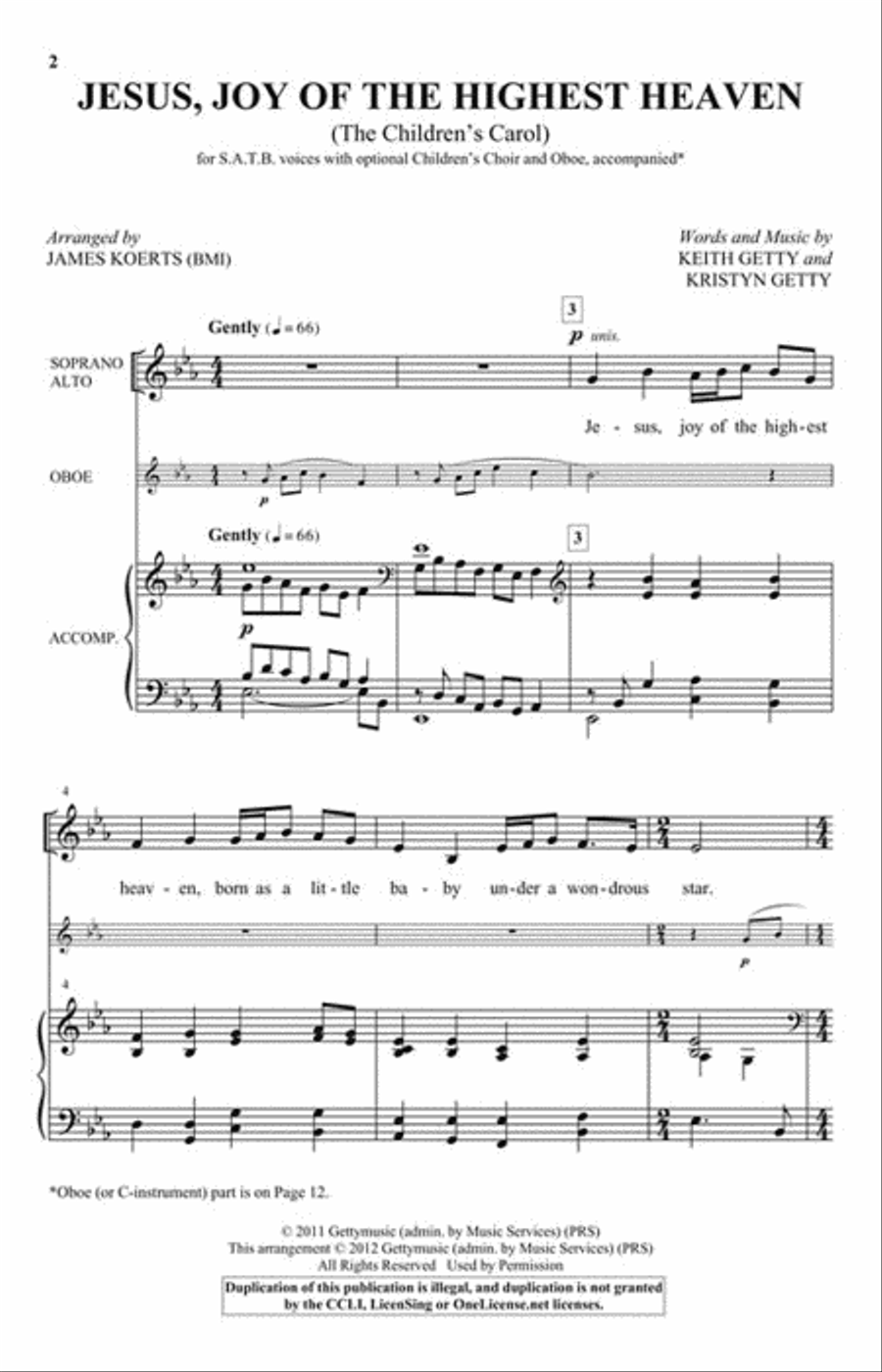 Jesus, Joy of the Highest Heaven 4-Part scores gallery preview page 2