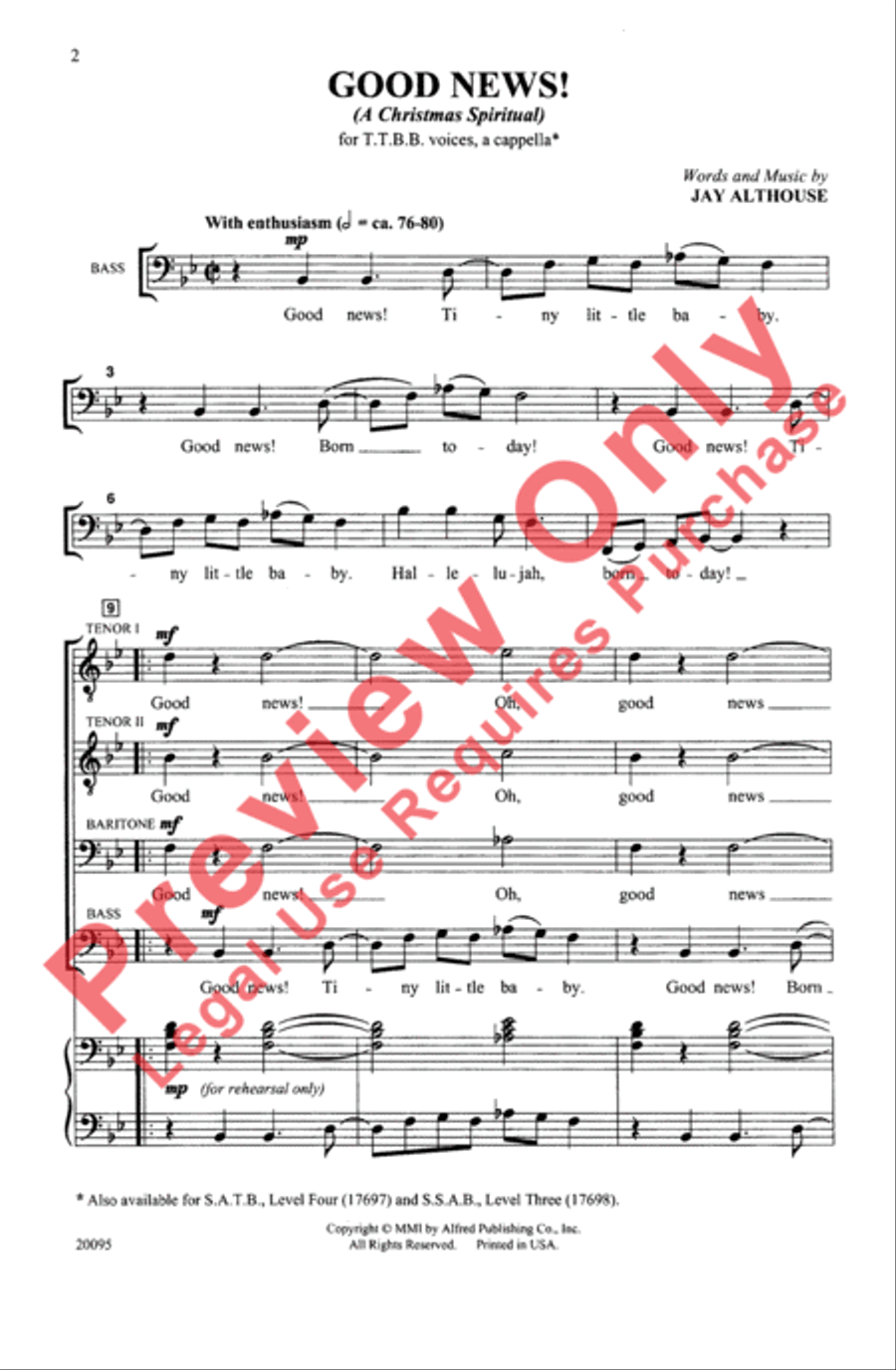 Good News! (A Christmas Spiritual) Men's Choir scores gallery preview page 2