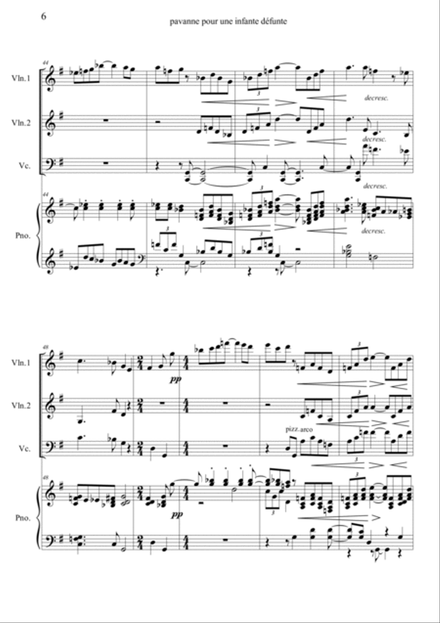 Pavanne Pour Une Infante Defunte Piano Quartet scores gallery preview page 6