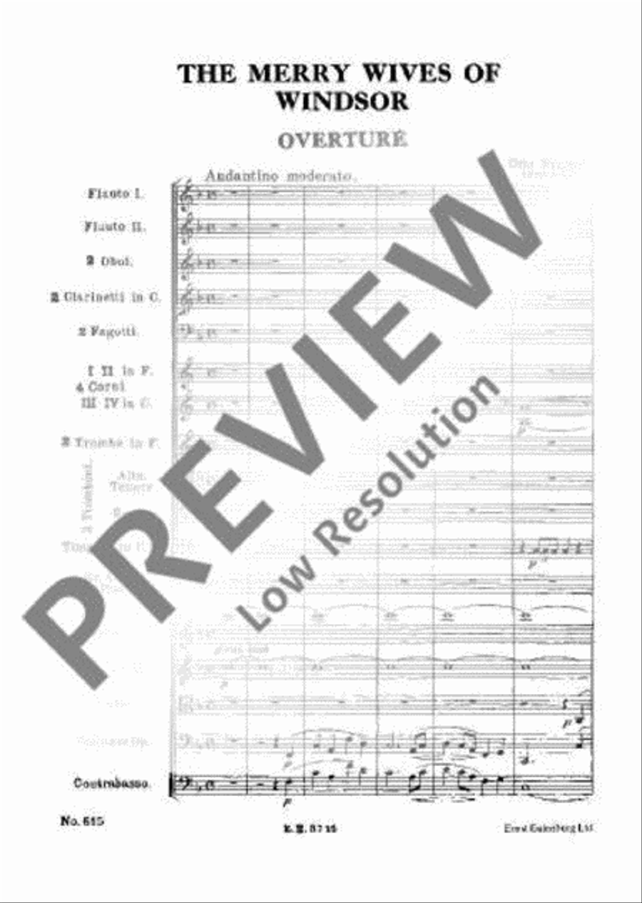 The Merry Wives of Windsor Orchestra scores gallery preview page 4