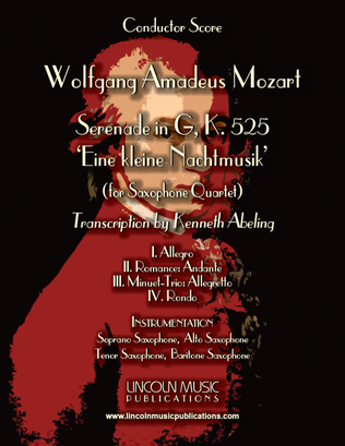 Mozart - Serenade in G, 'Eine kleine Nachtmusik' (for Saxophone Quartet SATB)