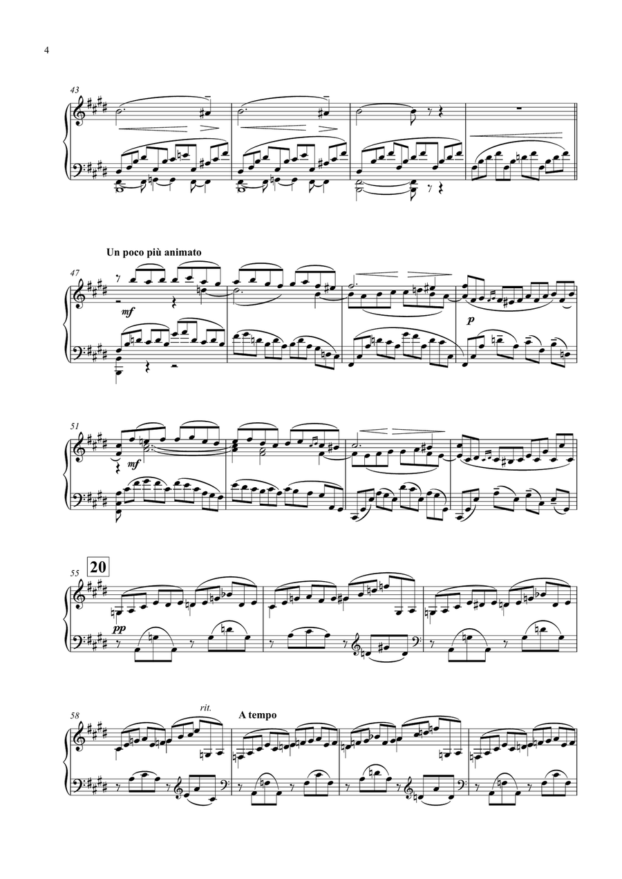 Rachmaninoff Piano Concerto No. 2 Op. 18 Concert Transcription for Solo Piano (Second Movement) Piano Solo scores gallery preview page 5