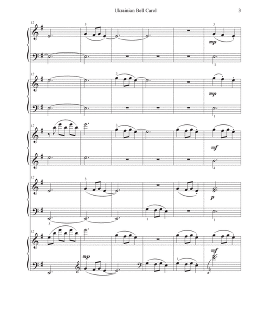 Ukrainian Bell Carol, Piano Ensemble image number null