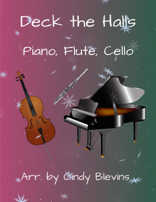 Book cover for Deck the Halls, for Piano, Flute and Cello
