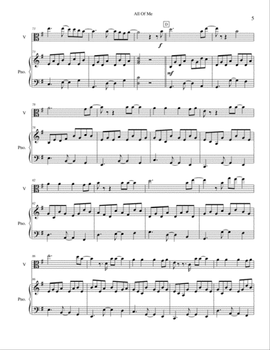 All Of Me All Of Me Viola scores gallery preview page 5