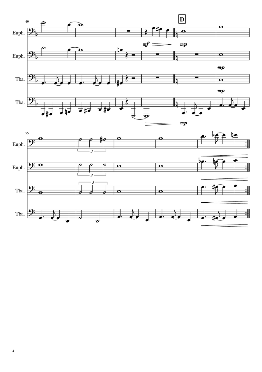 Copacabana (At The Copa) Copacabana (At The Copa) Brass Quartet scores gallery preview page 4