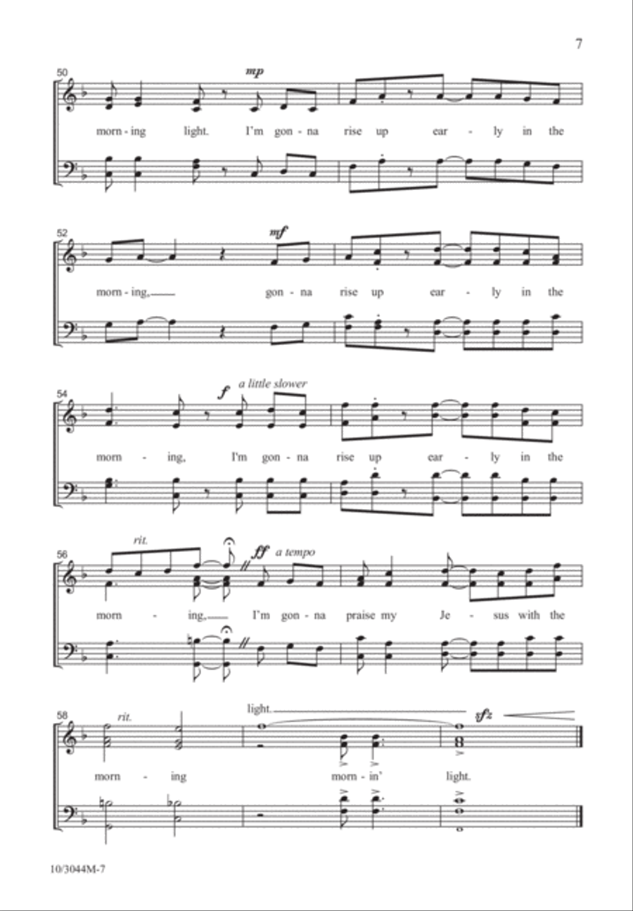 Rise Up Early in the Morning 4-Part scores gallery preview page 8
