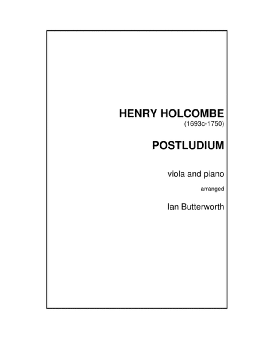 HOLCOMBE Postludium for viola & piano image number null