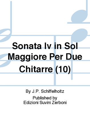 Book cover for Sonata Iv in Sol Maggiore Per Due Chitarre (10)