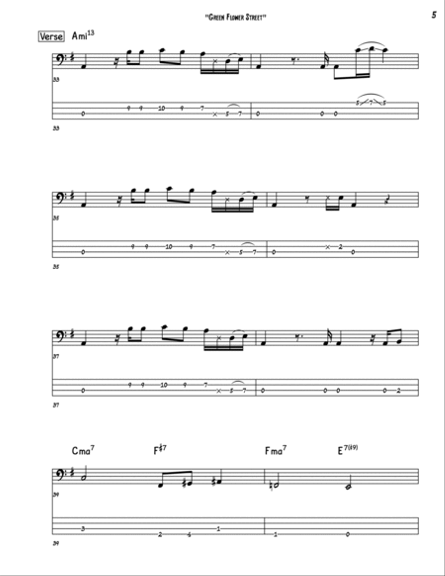 Green Flower Street Bass Guitar scores gallery preview page 5