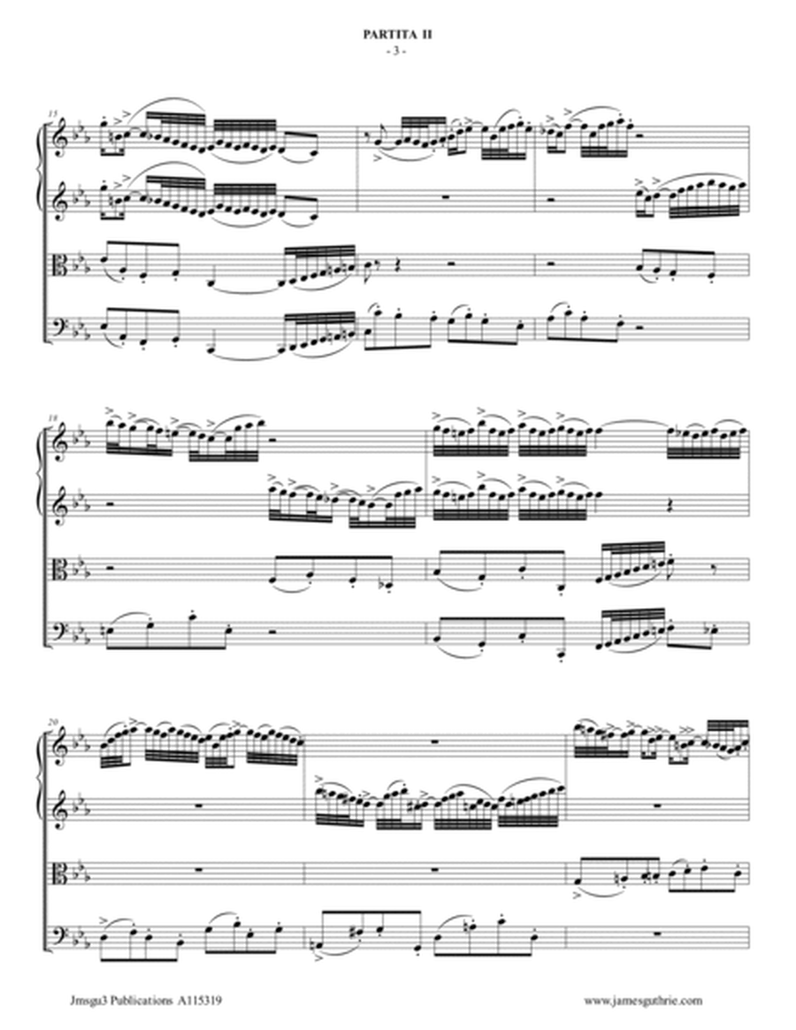 BACH: Partita No. 2 BWV 826 for String Quartet image number null