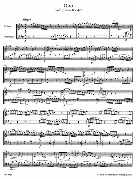 Zwei Duos for Violin and Violoncello