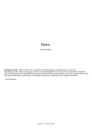 Book cover for Dawn (for solo guitar)