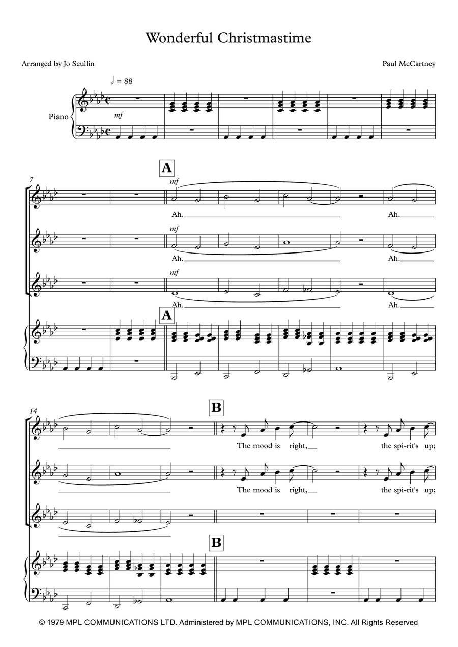Wonderful Christmastime SSA scores gallery preview page 1