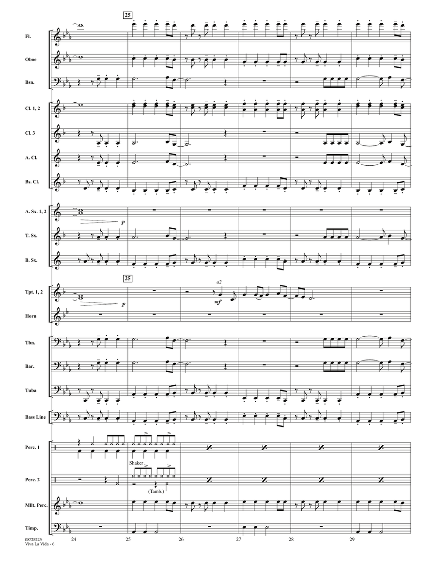 Viva La Vida - Full Score Concert Band scores gallery preview page 6