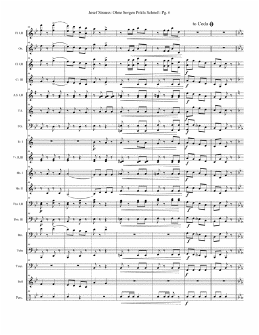 Ohne Sorgen Polka Concert Band scores gallery preview page 6