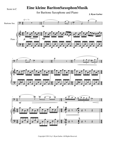 Eine Kleine Baritonsaxophonmusik (for Baritone Saxophone and Piano) image number null