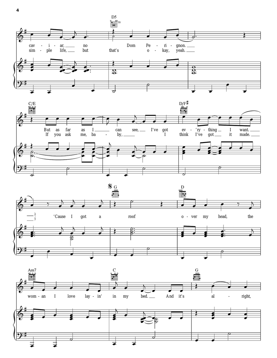 Alright Piano, Vocal, Guitar scores gallery preview page 4