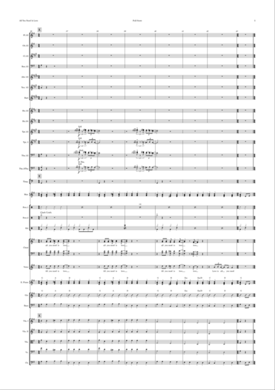 All You Need Is Love Full Orchestra scores gallery preview page 5