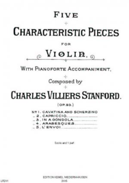 Five characteristic pieces : for violin with pianoforte accompaniment, op. 93