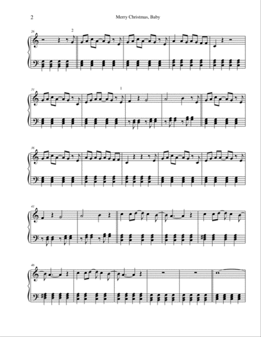 Merry Christmas, Baby Merry Christmas, Baby Easy Piano scores gallery preview page 2