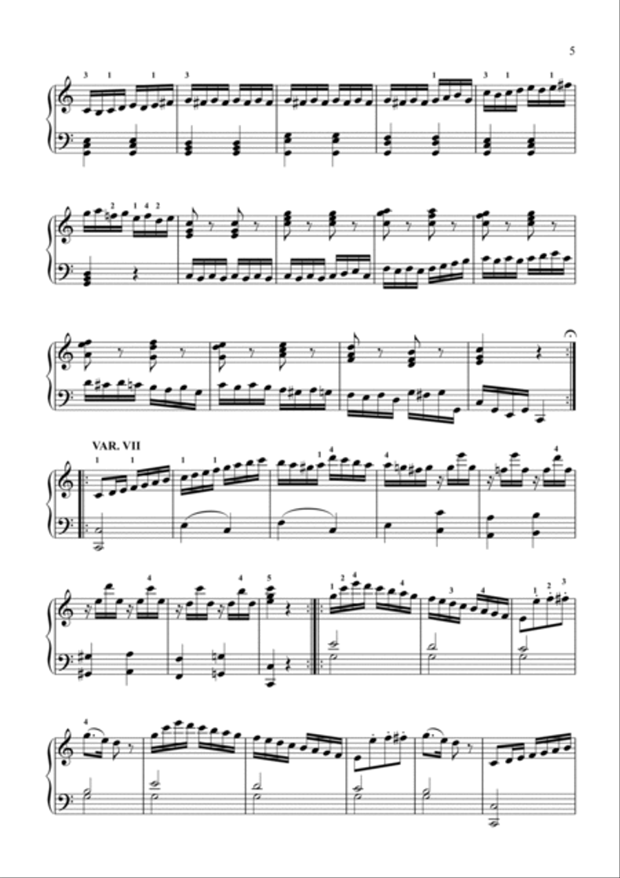 Mozart-12 Variations on Ah, vous dirai-je maman, K.265 Piano Solo scores gallery preview page 6