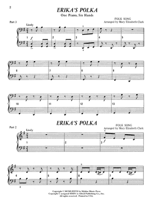 Book cover for Erika's Polka - Piano Trio (1 Piano, 6 Hands)