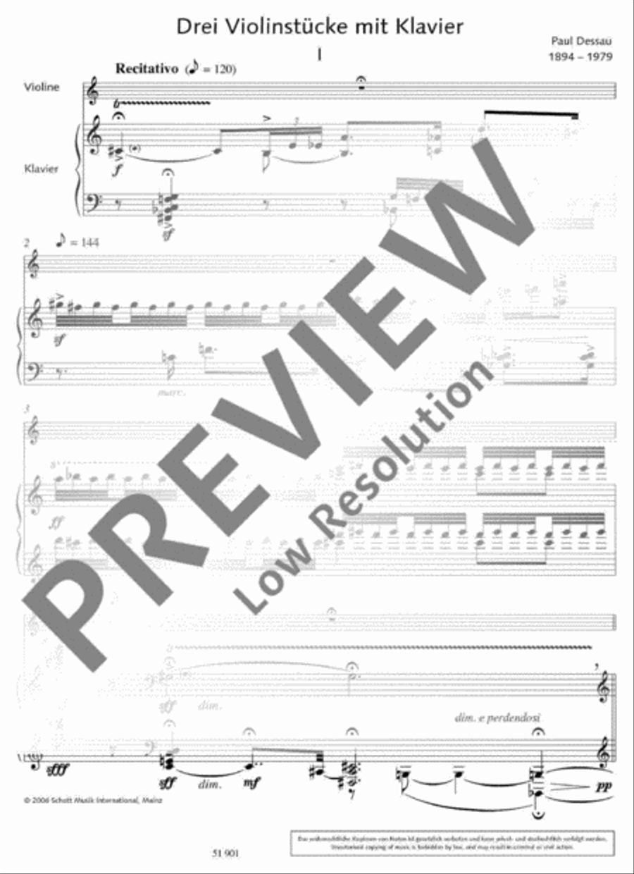 Three Violin Pieces with Piano Violin Solo scores gallery preview page 8