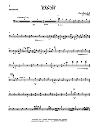 Book cover for Kanon - Trombone (B.C.)