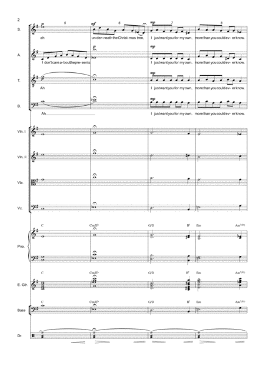 All I Want For Christmas Is You 4-Part scores gallery preview page 2