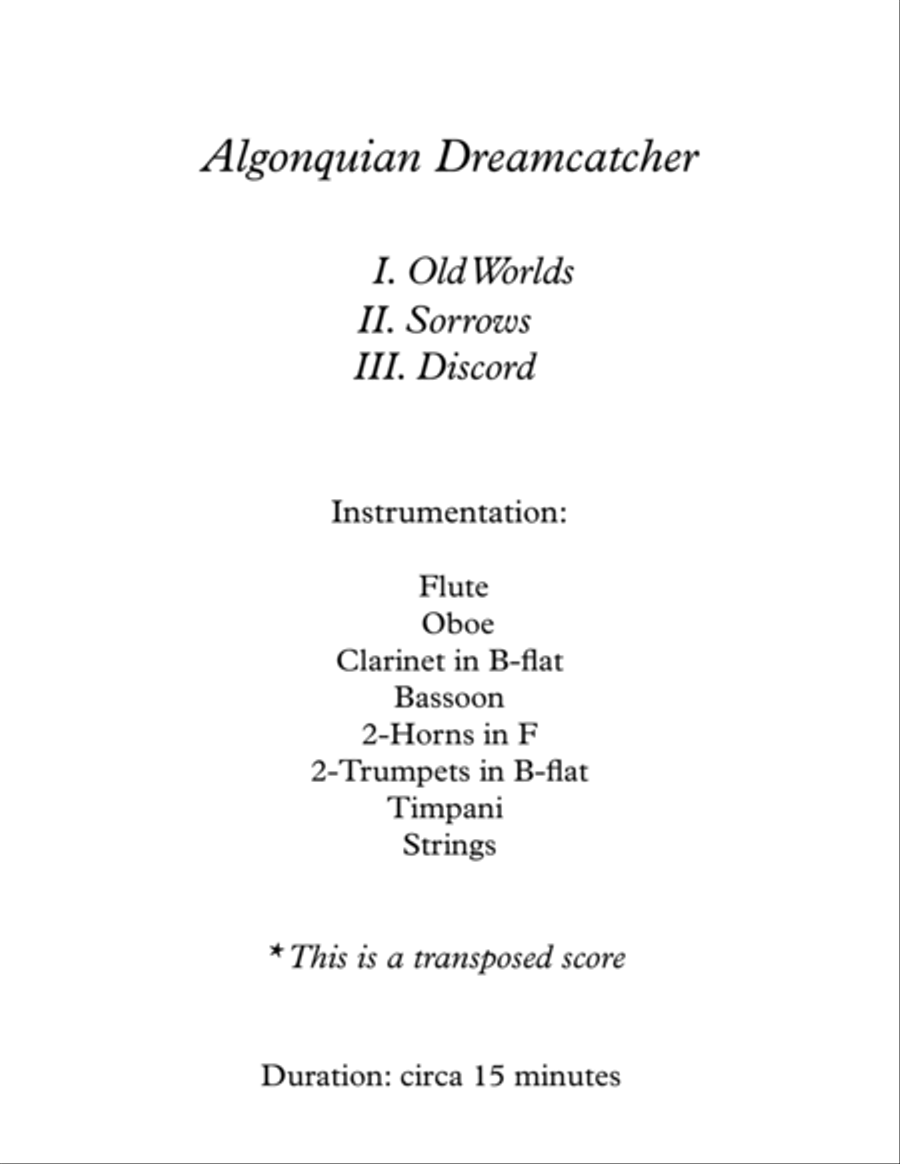 Algonquian Dreamcatcher 1st mvmt. Full Orchestra scores gallery preview page 2