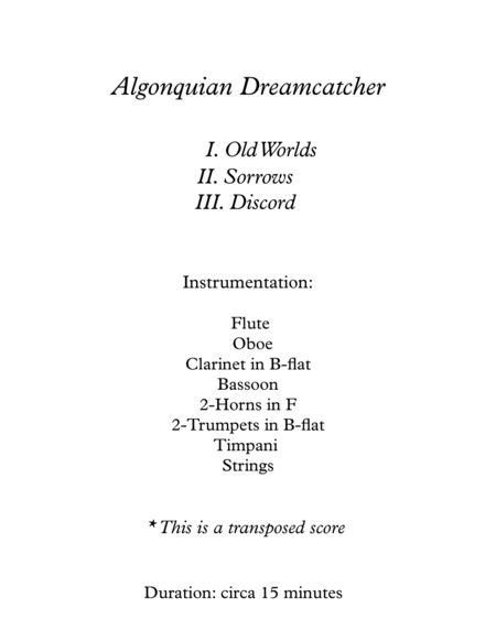 Algonquian Dreamcatcher 1st mvmt.